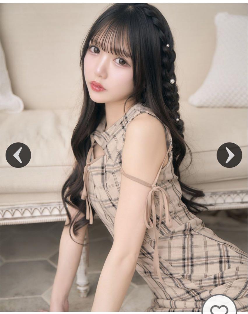 バイアスチェックマーメイドワンピース ベージュ | ファッション