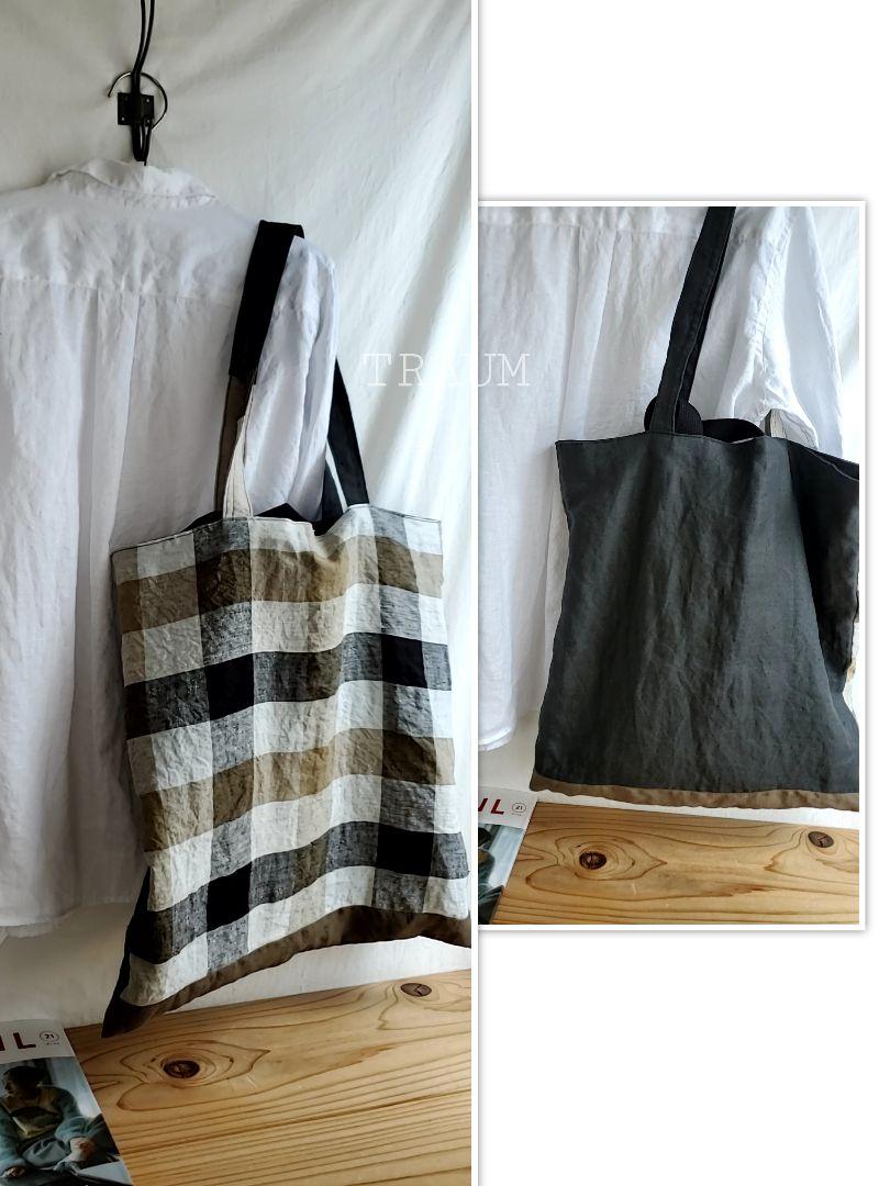 TRAUM□originalリネン100%tote .flat─2way