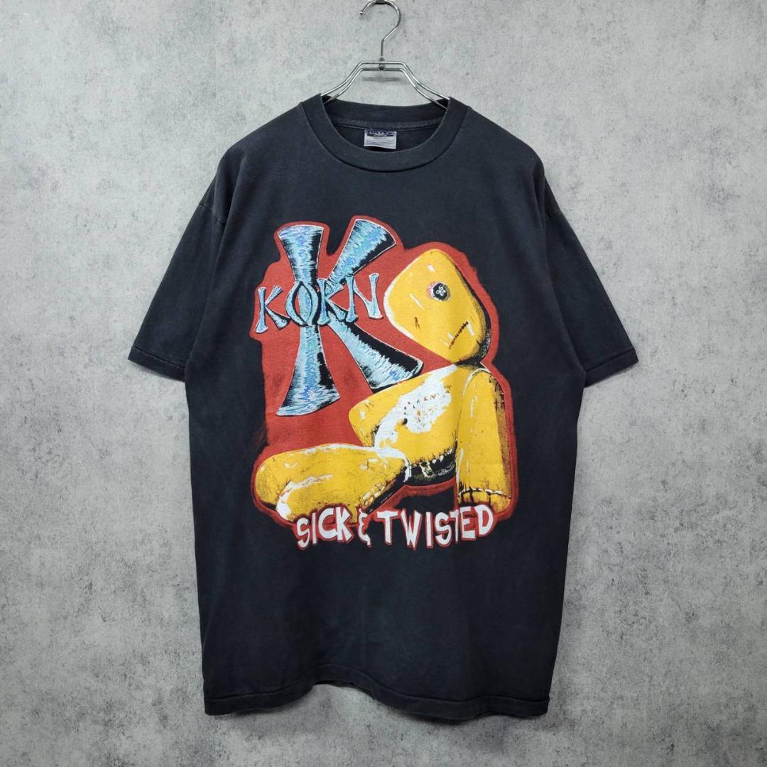 コーン Korn sick and twisted Tシャツ ブラック 古着 - メルカリ