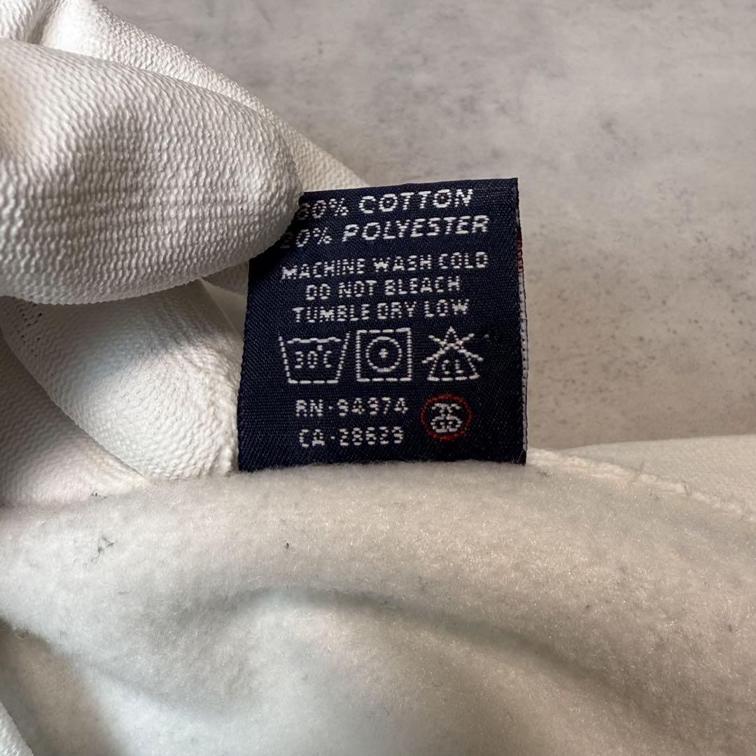 OLD STUSSY 袖ロゴ スウェット ホワイト クラックフェード◎ L