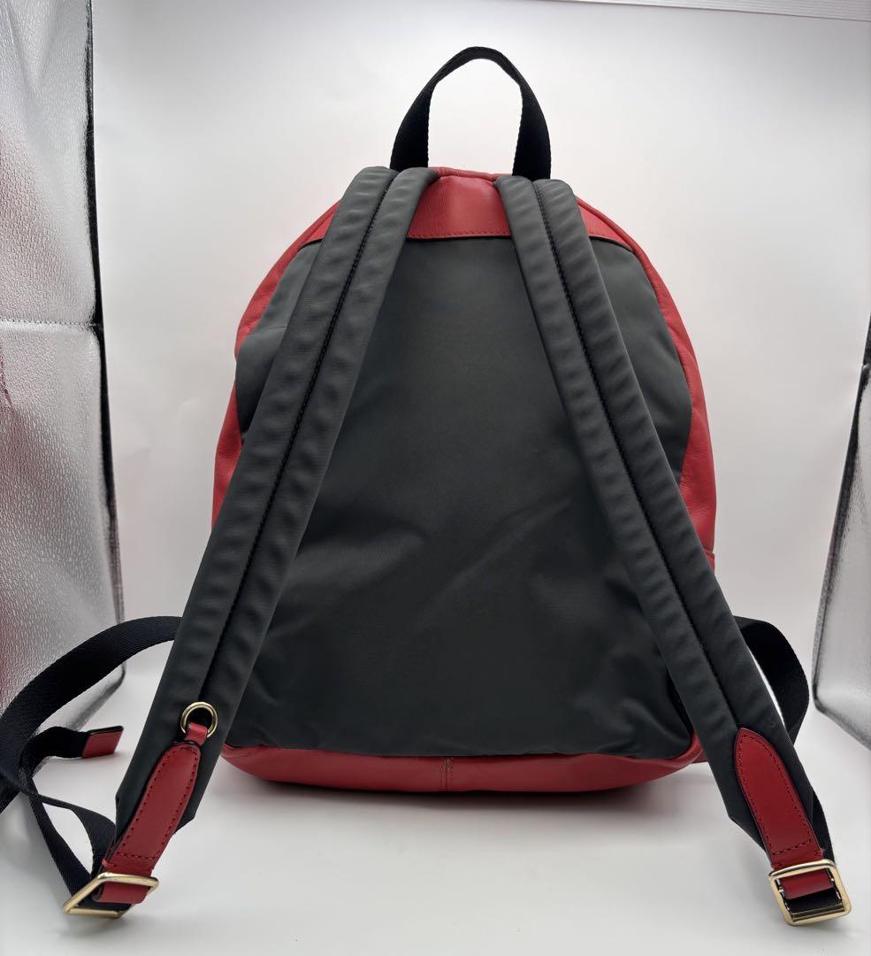 COACH コーチ リュック バックパック ブラウン×レッド PVC×レザー