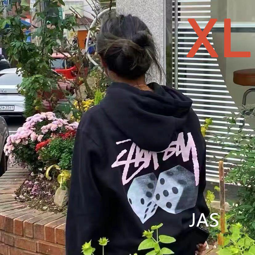 Stussyステューシー サイコロ フルジップパーカー ブラック XL男女兼用