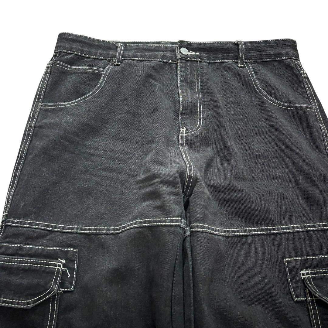 パンツ 00s unknown baggy wide cargo denim BLK