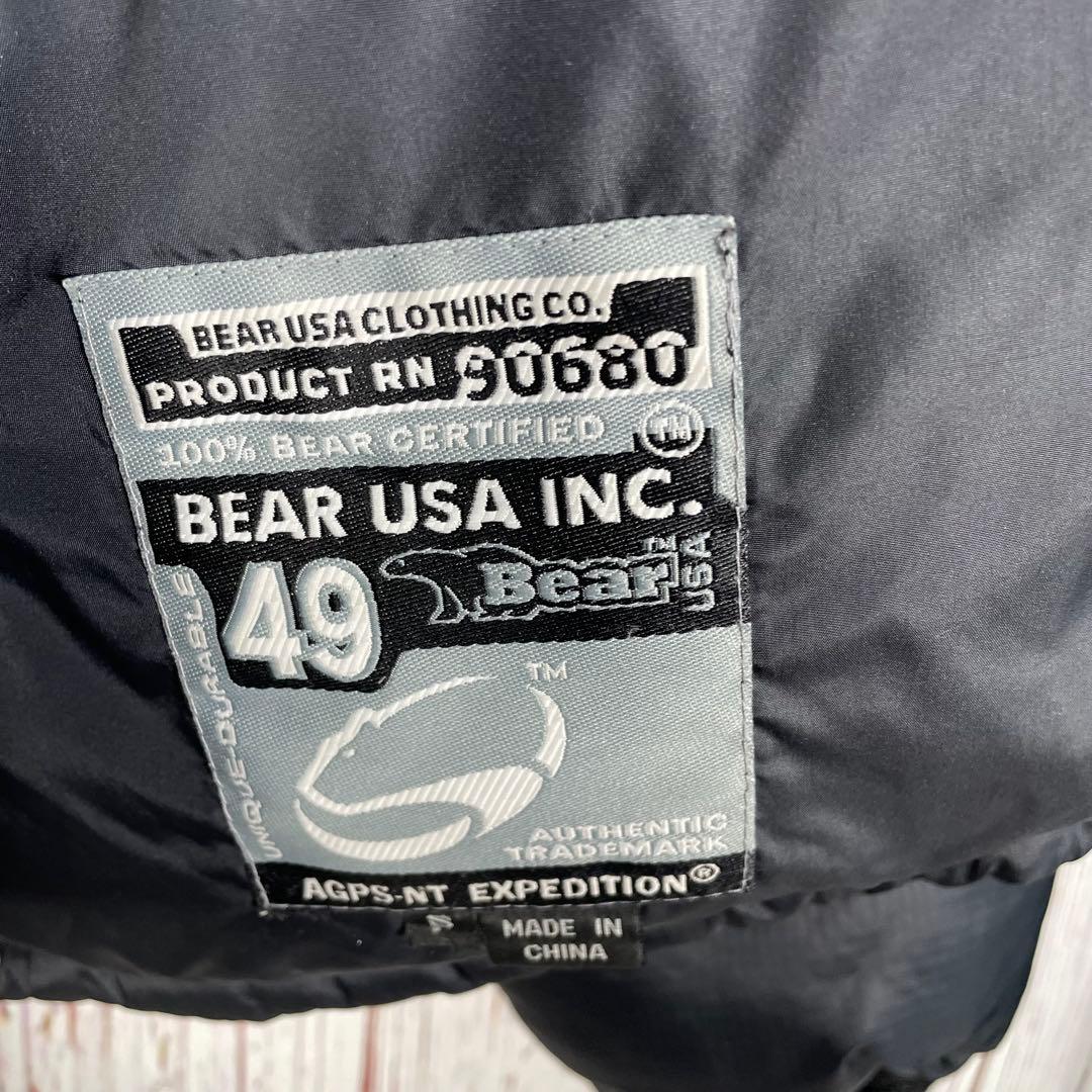 【美品】Bear USA ベアー ダウンジャケット アウター 黒 ロゴ人気ヌプシ 【美品】Bear USA ベアー ダウンジャケット アウター 黒 ロゴ人気ヌプシ