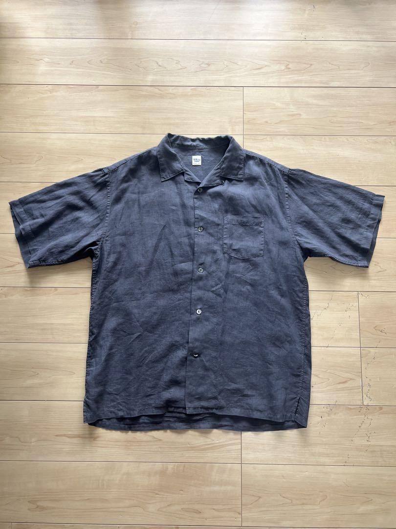 海外通販サイト ブランド ロンハーマン グレー L 半袖 シャツ リネン 23SS Herman Ron トップス