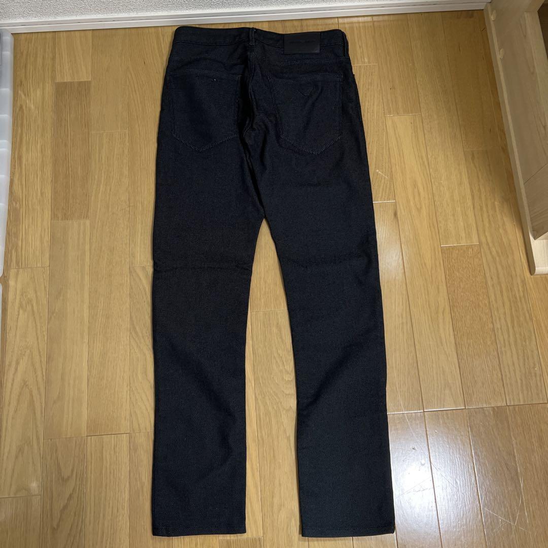 S【エンポリオアルマーニ】スリムフィットパンツ デニム風 ブラック