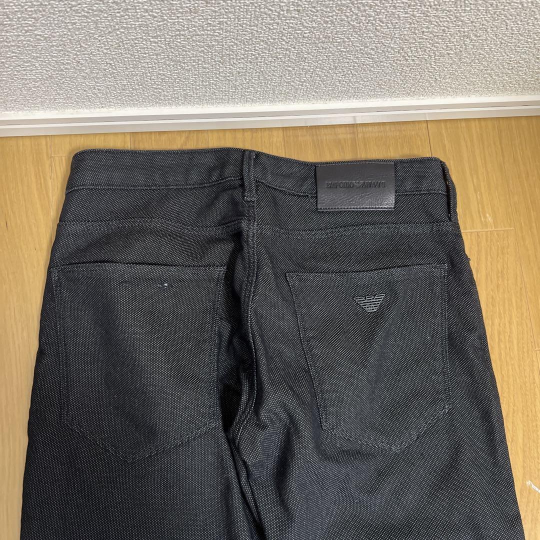 S【エンポリオアルマーニ】スリムフィットパンツ デニム風 ブラック