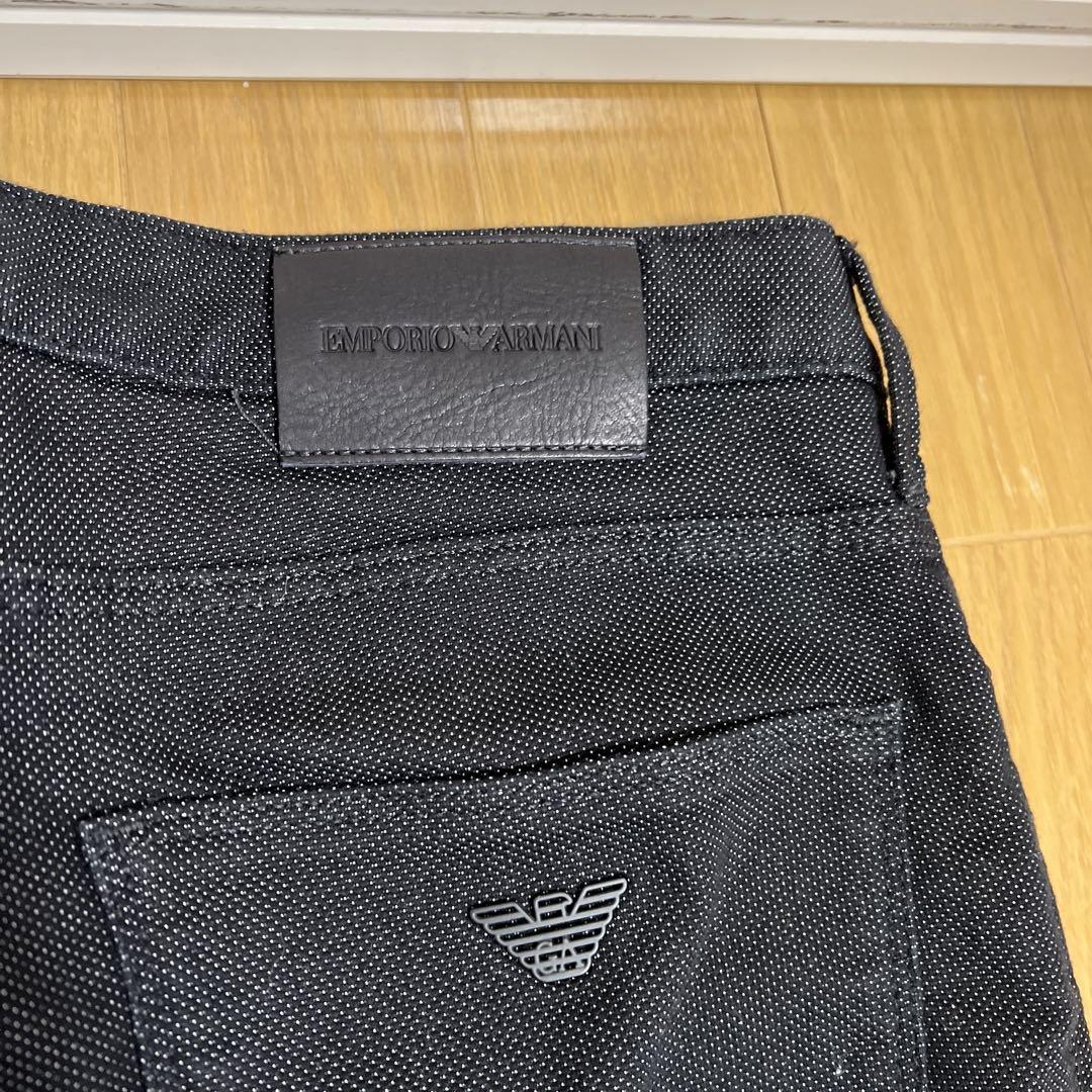 S【エンポリオアルマーニ】スリムフィットパンツ デニム風 ブラック