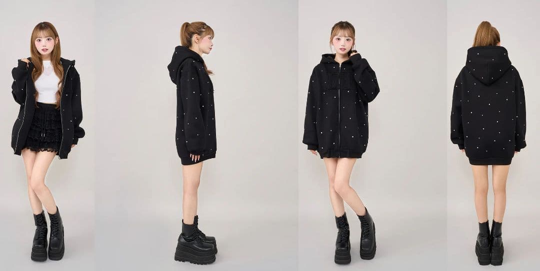 ダーリッチ darich DDロゴビジュージップパーカー ブラック BLK ダーリッチ darich DDロゴビジュージップパーカー ブラック BLK