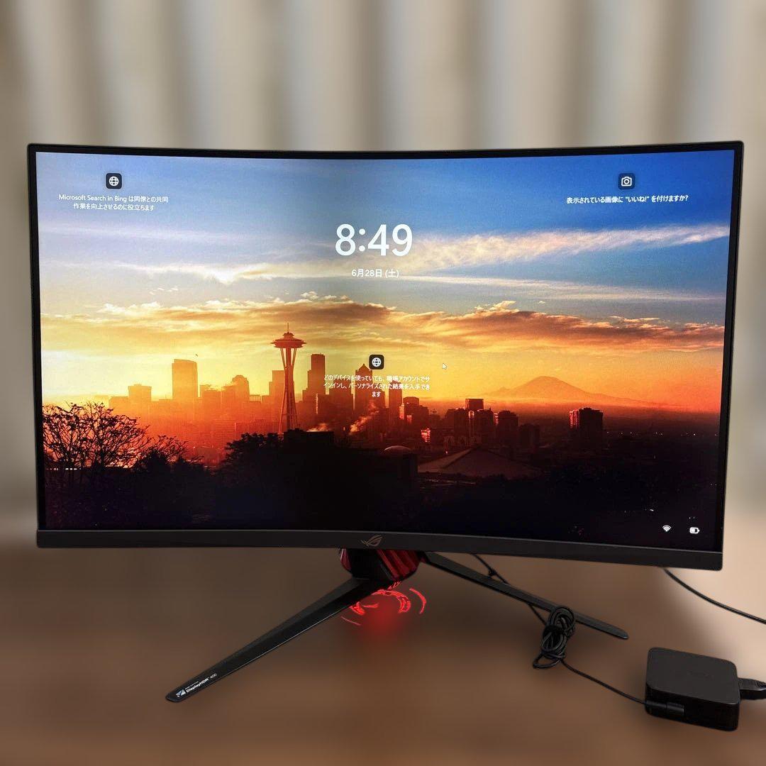 ASUS 曲面モニター 高解像度 大型(ジャンク)