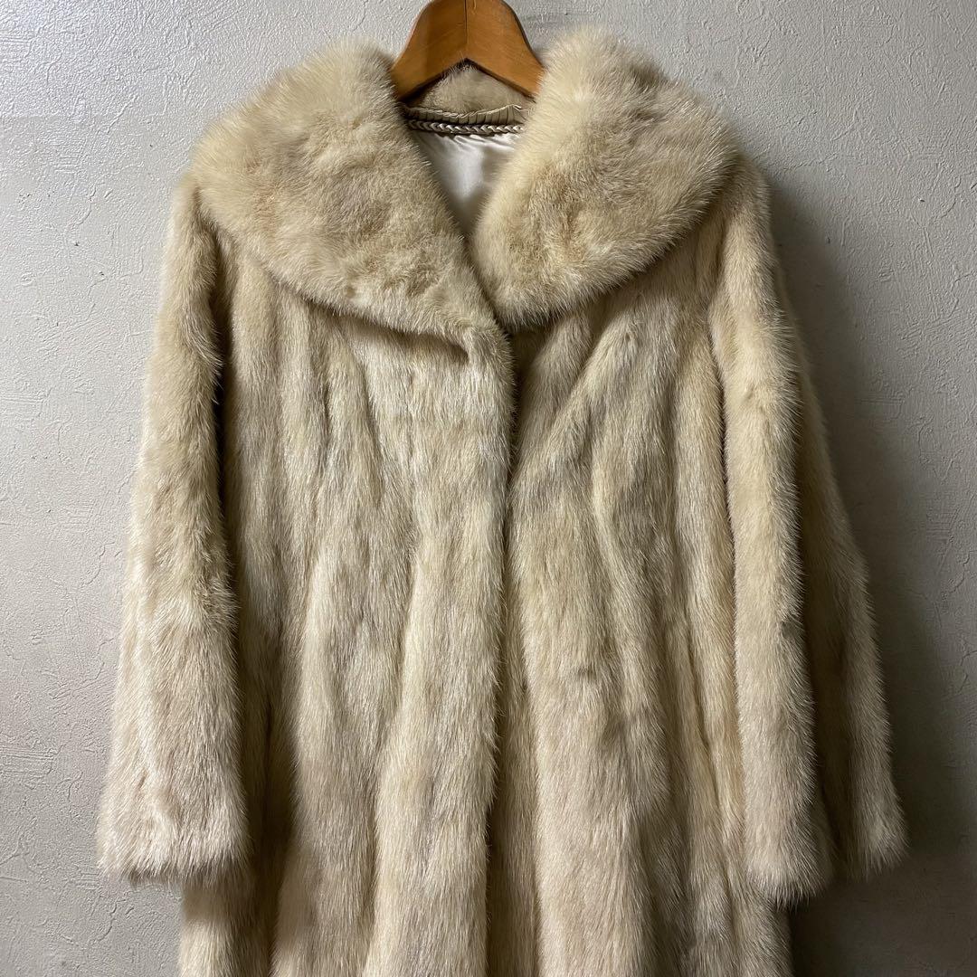 特価商品  サファイアミンク ロングコート 毛皮 クリーム色 fur mink ジャケット・アウター