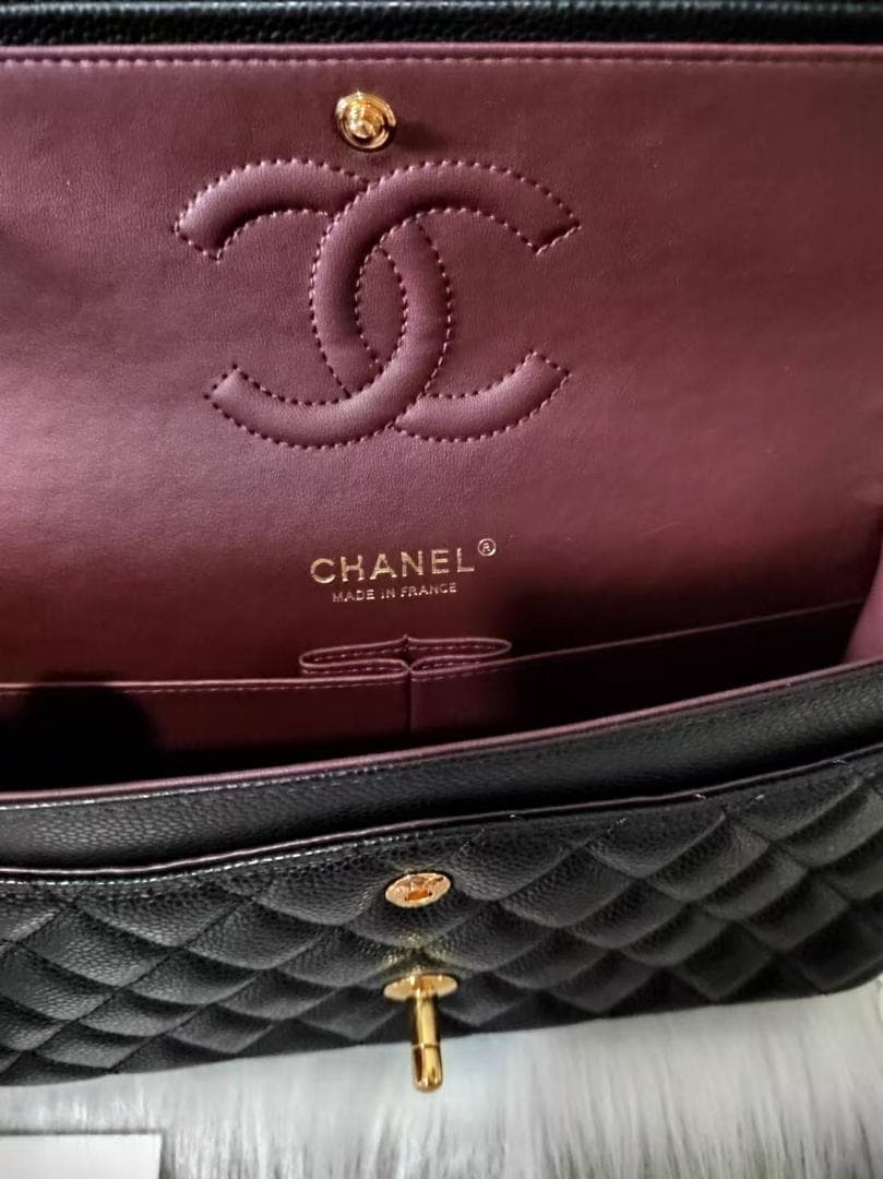 CHANEL ブラックレザー ショルダーバッグ