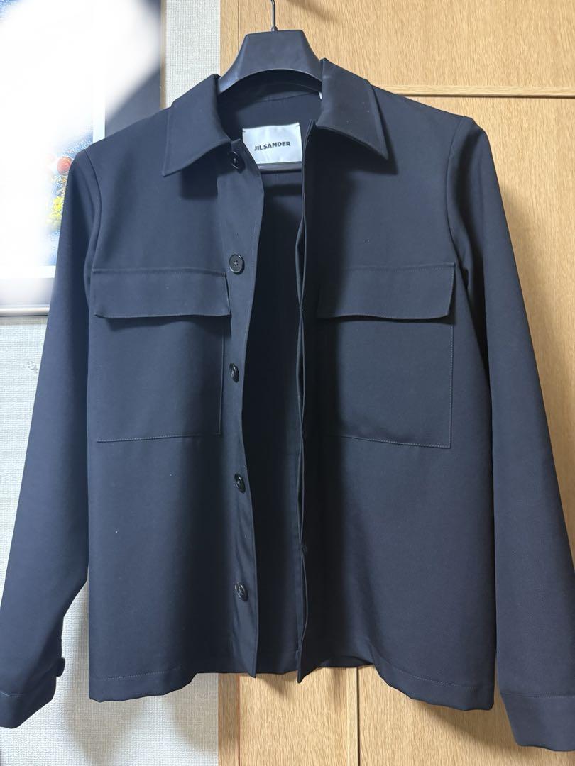 21AW JILSANDER ウールシャツジャケット 38 ブラック 21AW JILSANDER ウールシャツジャケット 38 ブラック