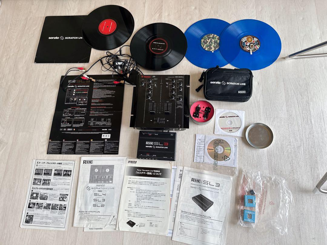 DJ ミキサー　SL3 レコード4枚　ハリ針　セット　インターフェイス