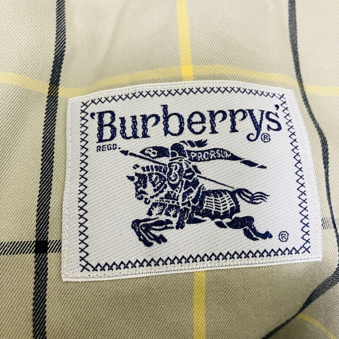 希少✨バーバリー　ステンカラーコート　 ロゴ　刺繍　38 チェック