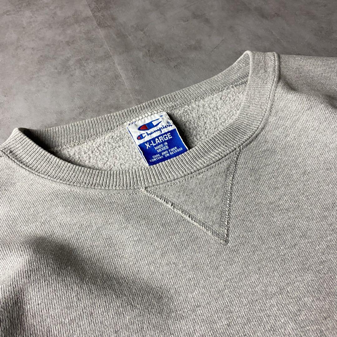 【入手困難】90s Champion メキシコ製 スウェット 前Ｖ 刺繍ロゴ