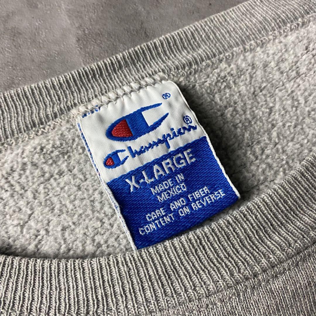 【入手困難】90s Champion メキシコ製 スウェット 前Ｖ 刺繍ロゴ