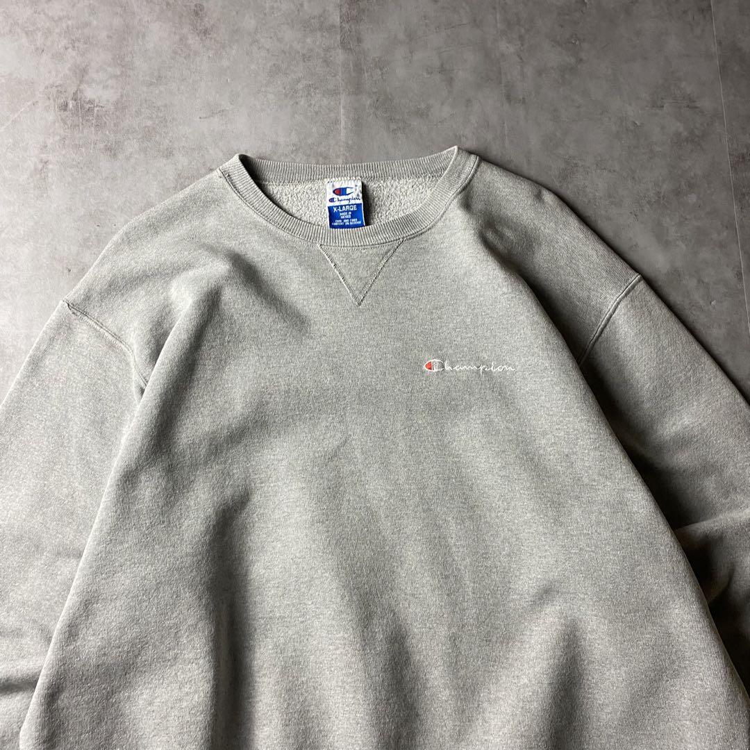 【入手困難】90s Champion メキシコ製 スウェット 前Ｖ 刺繍ロゴ