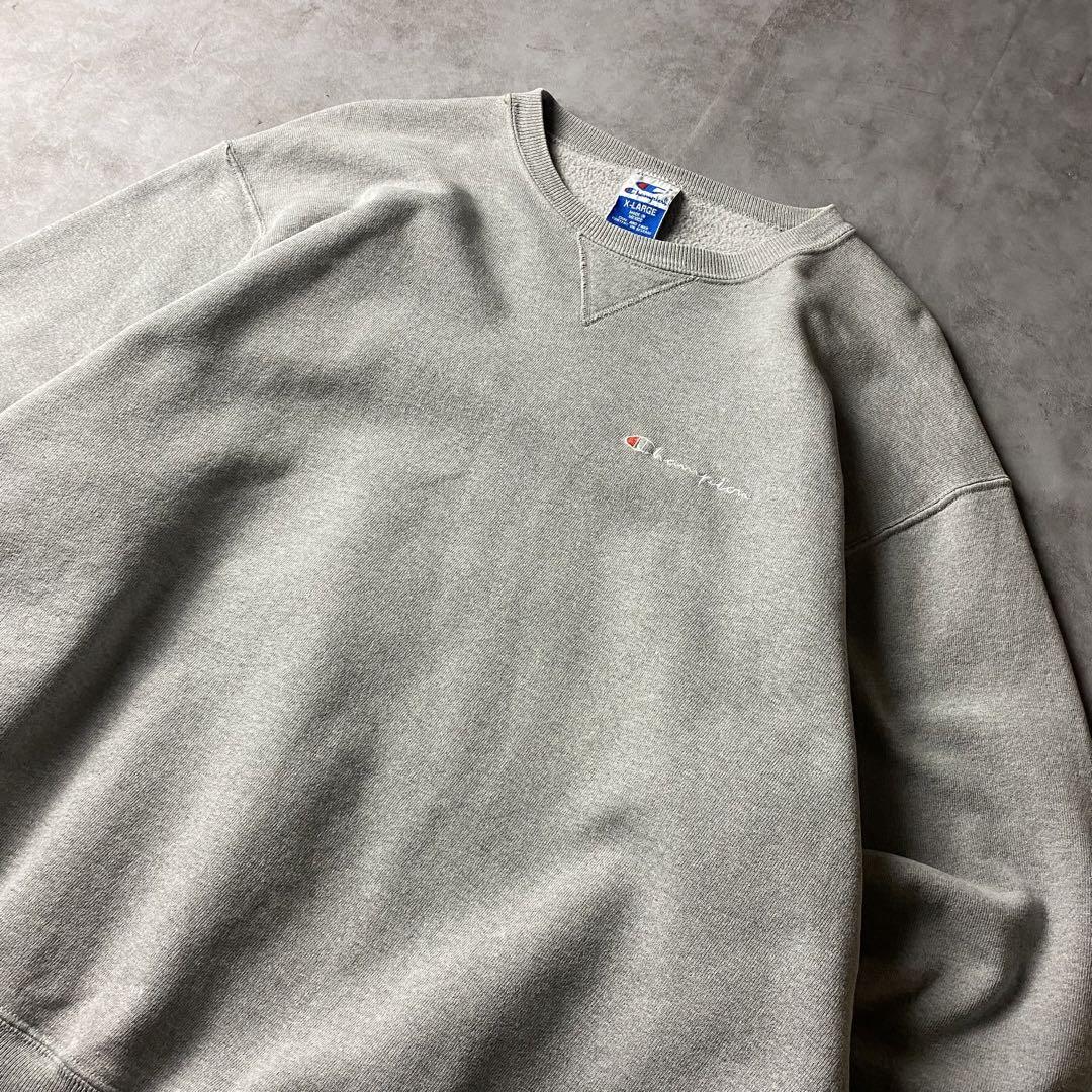 【入手困難】90s Champion メキシコ製 スウェット 前Ｖ 刺繍ロゴ