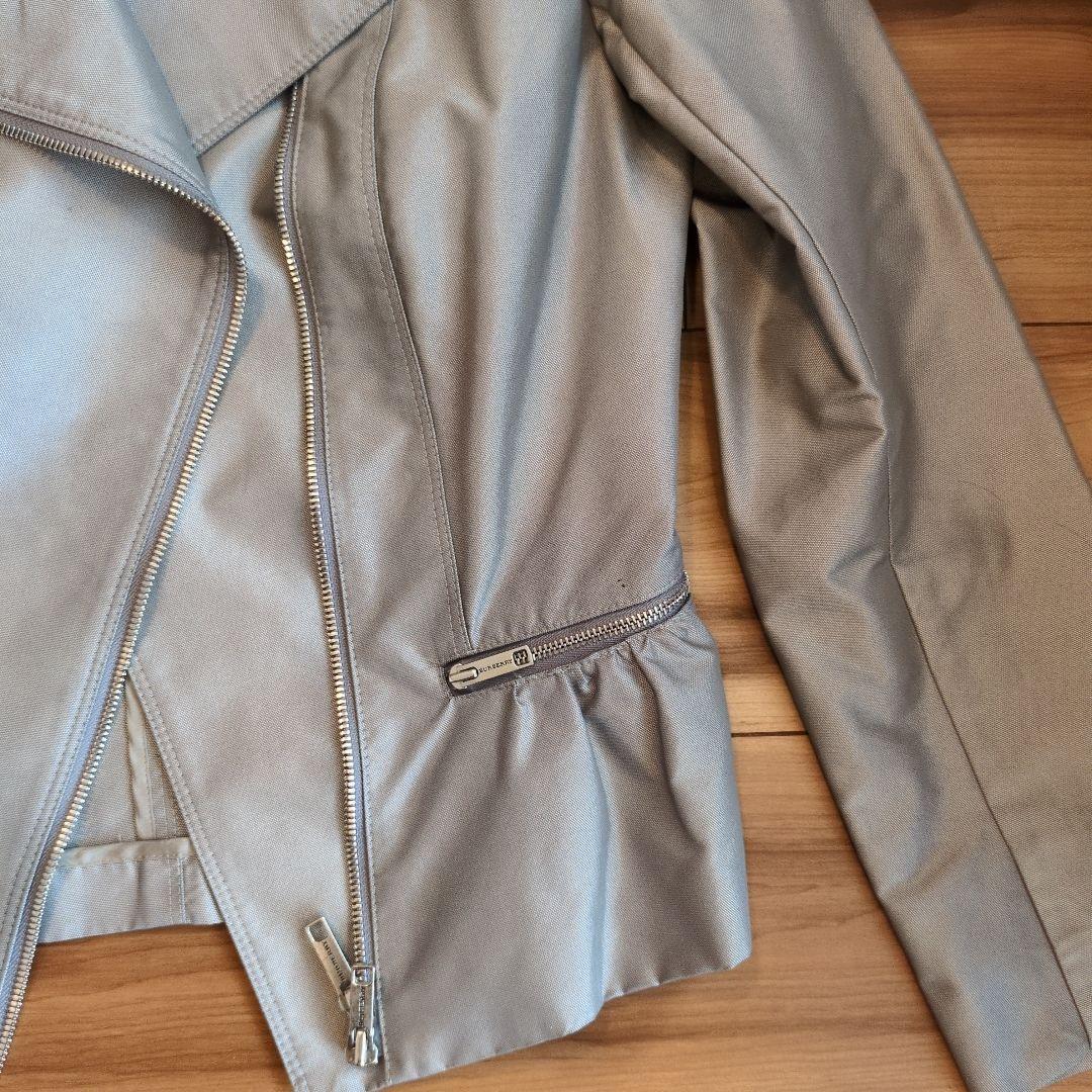 BURBERRY グレー ライダースジャケット 38