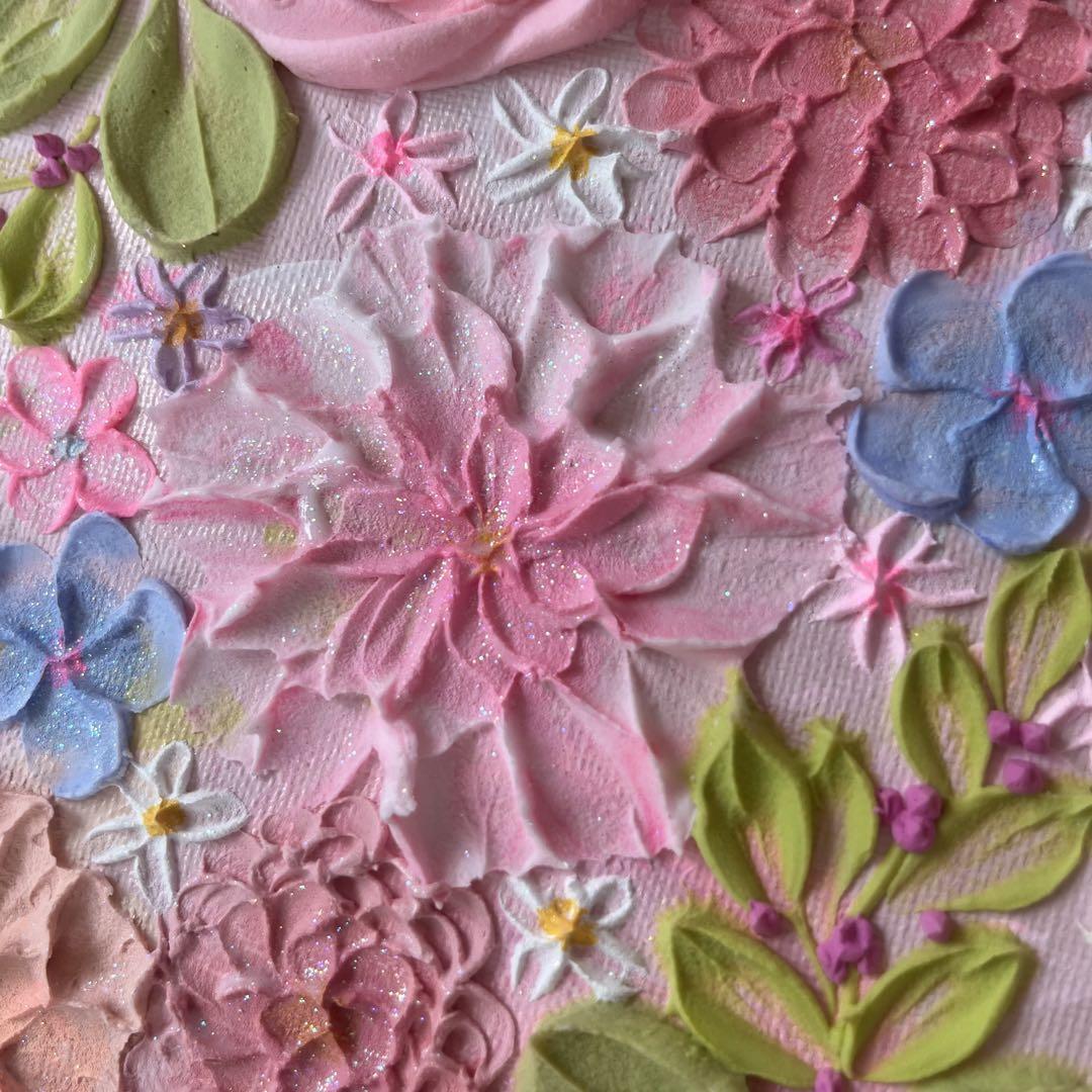 【ハッピーページ】花の絵 現代アート アートパネル　花　フラワーインテリア