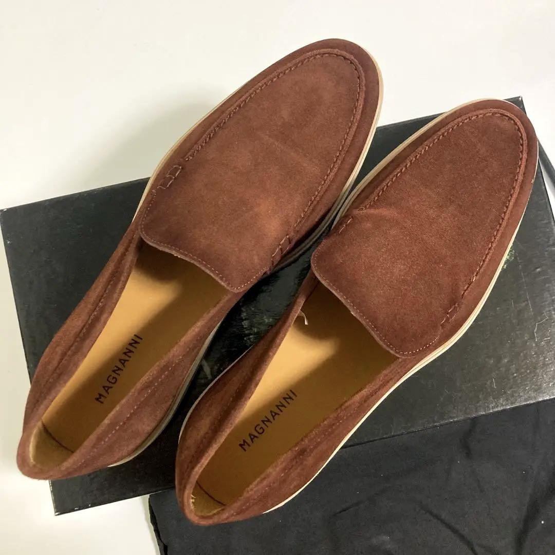 新品 定価6.1万円 MAGNANNI スエード ローファー ブラウン