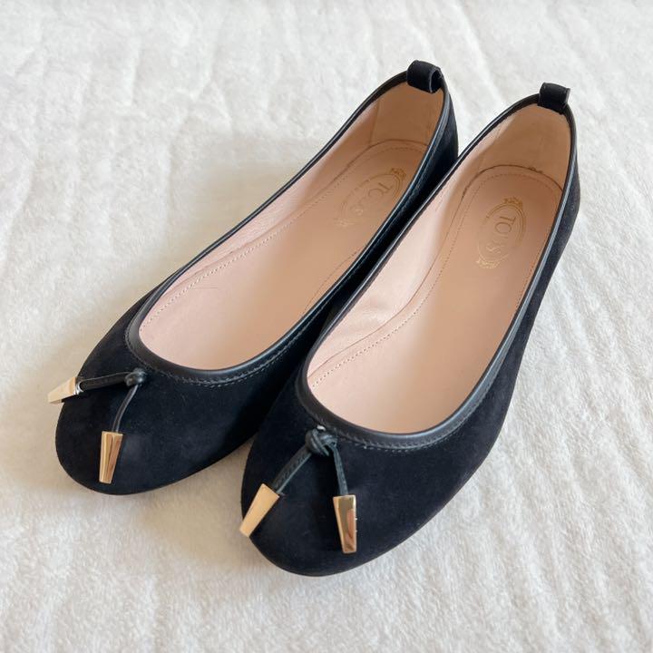 ☆美品☆ TOD'S トッズ リボン パンプス ドライビングシューズ 黒 35