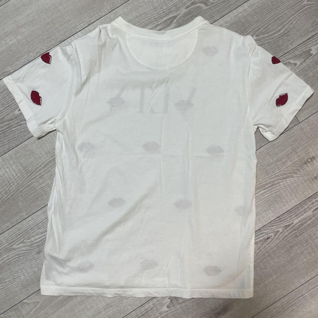 【冬バーゲン★特別送料無料！】 VALENTINO リッププリント Tシャツ トップス