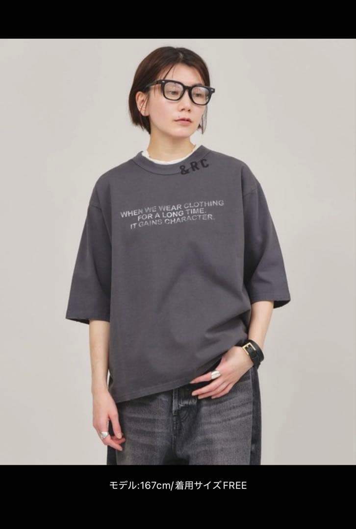 カレンソロジーUNIVERSAL OVERALL別注TシャツチャコールグレーFREE SIZE・UNIVERSAL OVERALL