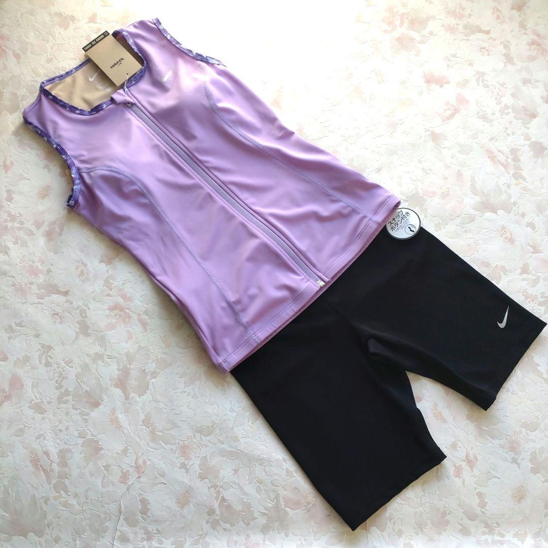 新品 ナイキ NIKE レディース フィットネス水着 M カップ付き ボタン付き