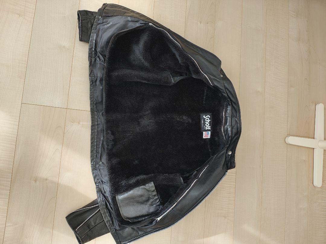 Schottレザーシングルライダースジャケット　L