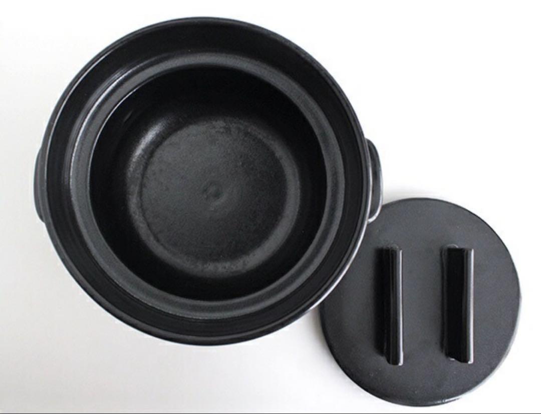 【かもしか道具店】三合炊き 黒 土鍋 直径約20cm