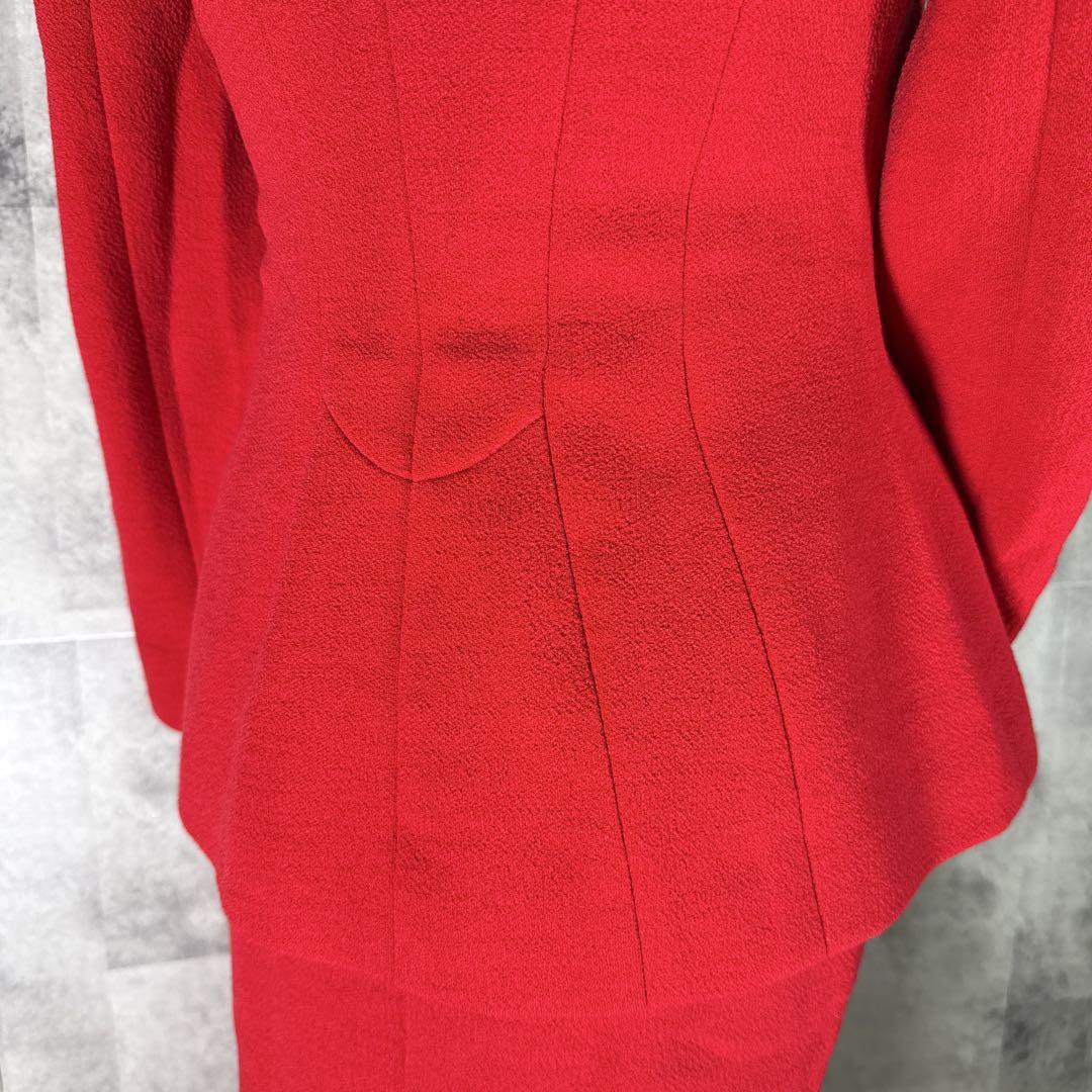 美品✨️ エスカーダ セットアップスカート 【32】 レッド 膝丈