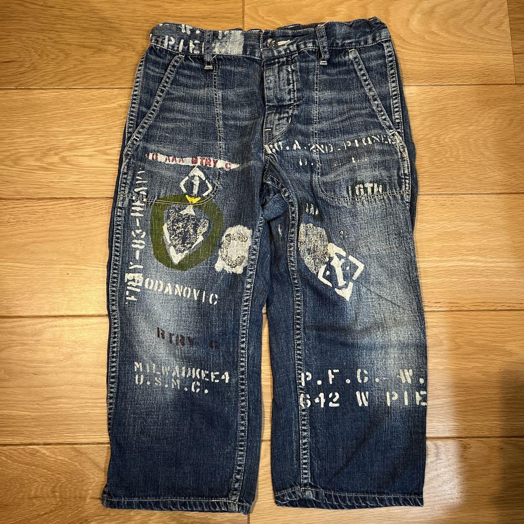 DENIM&DUNGAREE  ペンキ　デニム　ダメージ　140 DENIM&DUNGAREE ペンキデニムダメージ140