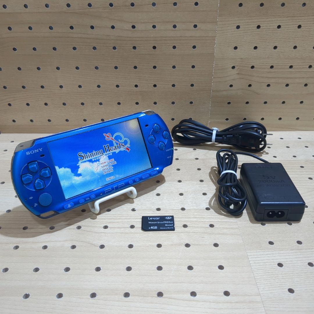動作品 / 点検・整備済み psp3000 バイブラント・ブルー（付属品あり）