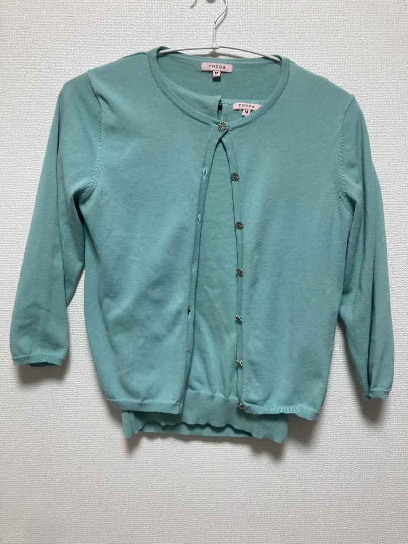 TOCCA ミントグリーン カーディガン M