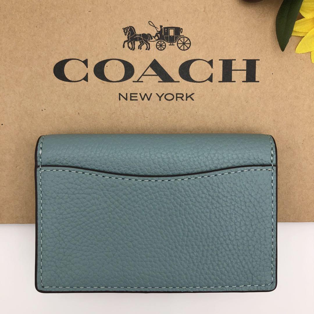 COACH ☆大人気☆ エッセンシャル ビジネスカードケース アクア
