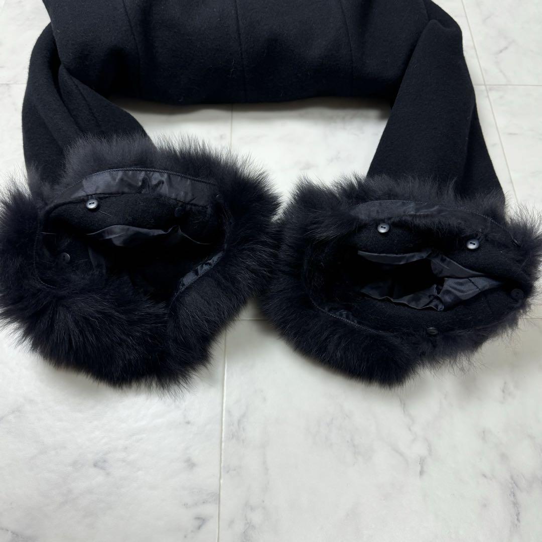 【極美品】ノエラ Noela フォックスファー付き ショートコート　ブラック S 極美品】ノエラ Noela フォックスファー付き ショートコート