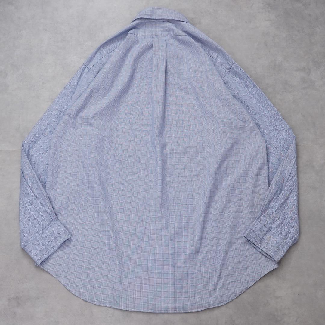 ラルフローレン チェックシャツ 古着 90s ヤーマス 青 XL 14007