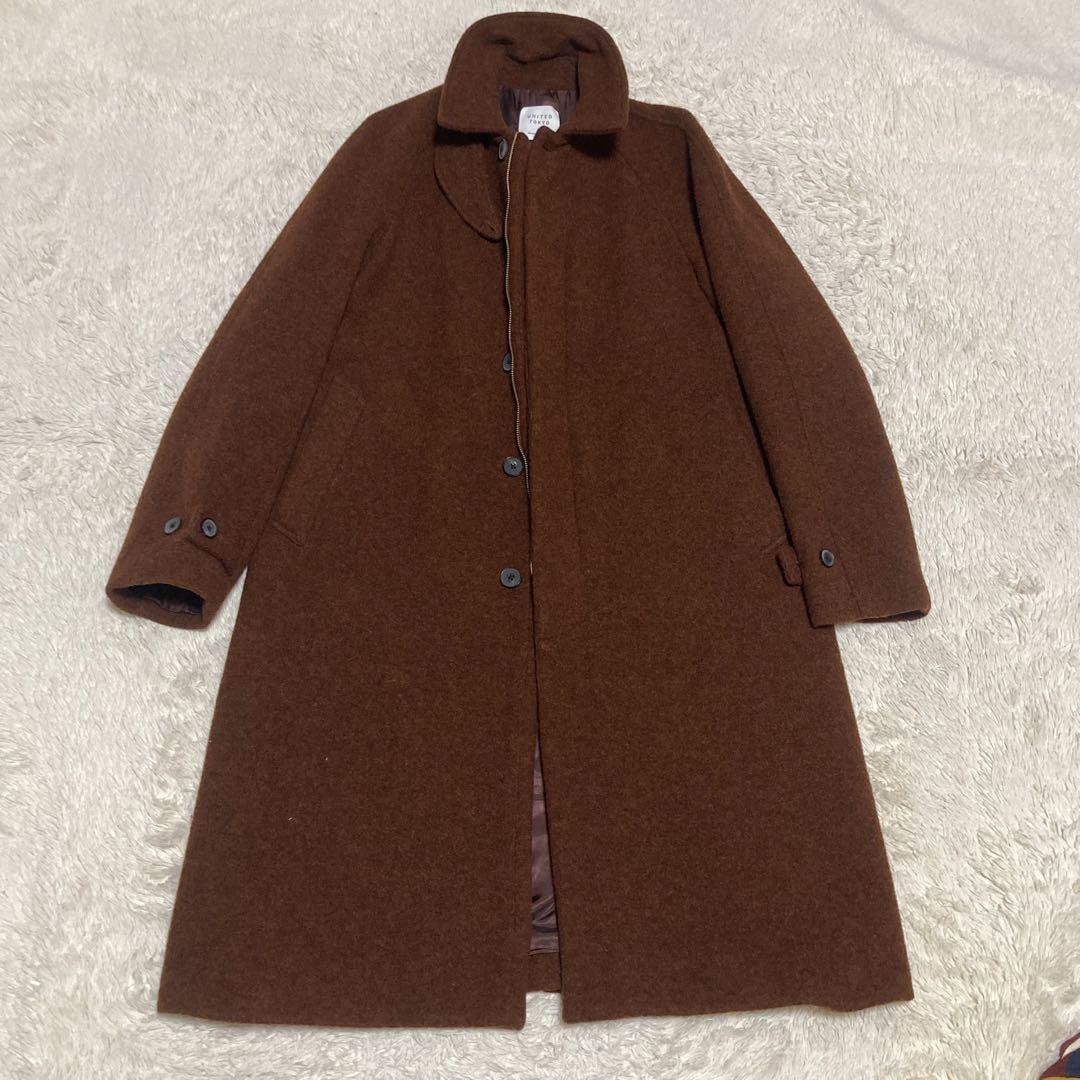 UNITED TOKYO【美品】2WAY ブラウン 茶 ロングコート Lサイズ