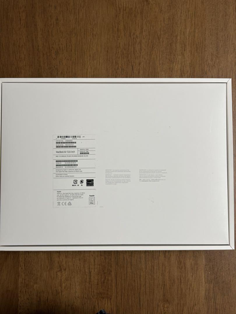 MacBook Air M2 USキーボード 8GBメモリ 256GB SSD