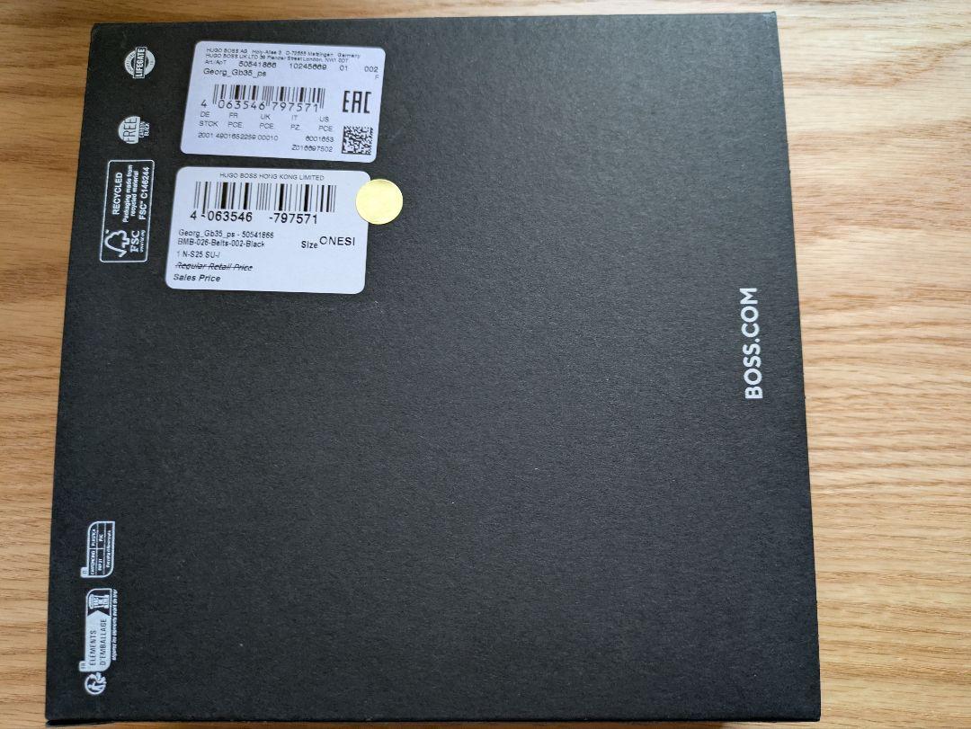 新品 HUGO BOSS イタリアンレザーガンメタルバックル リバーシブルベルト