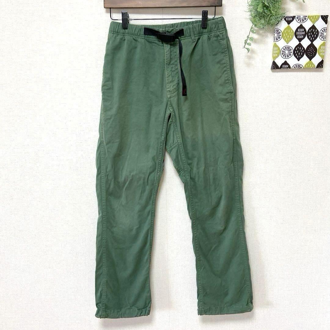 良品 【グラミチ GRAMICCI】 チノパン パンツ 緑 ベルト カジュアル