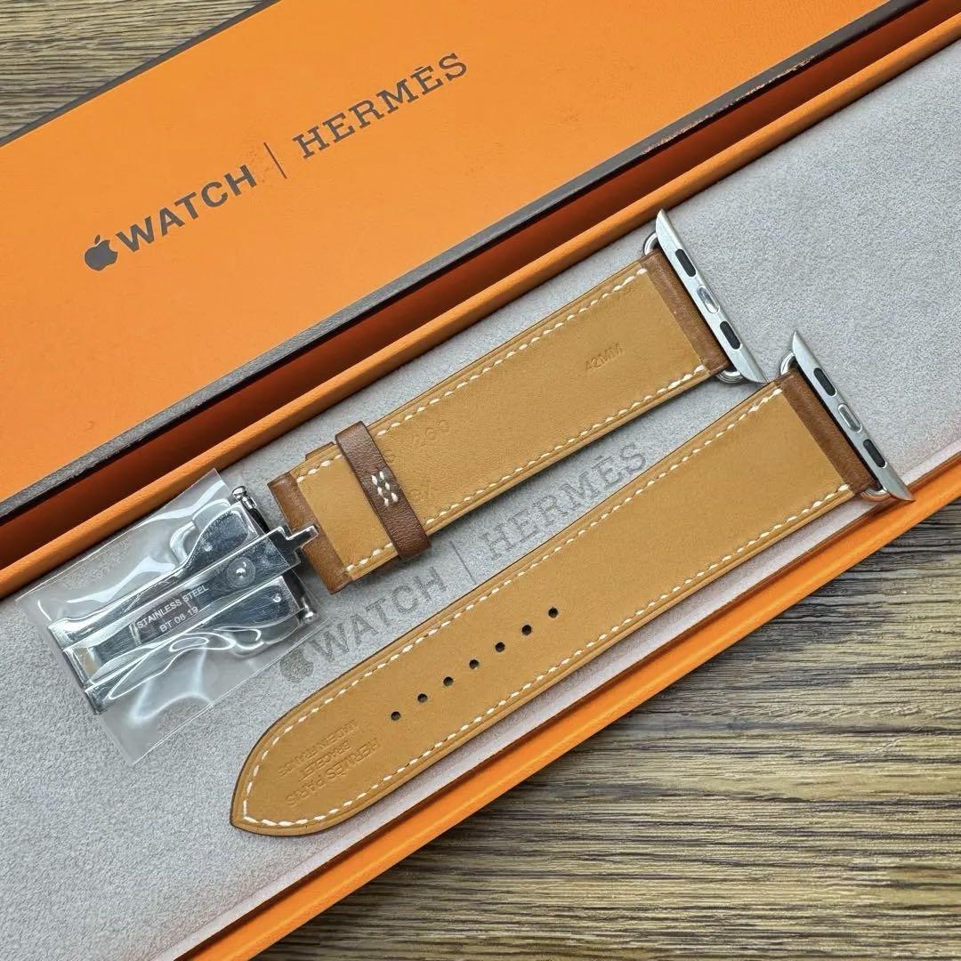 2527 ほぼ未使用　Apple Watch エルメス　ブラウン　バックルレザー