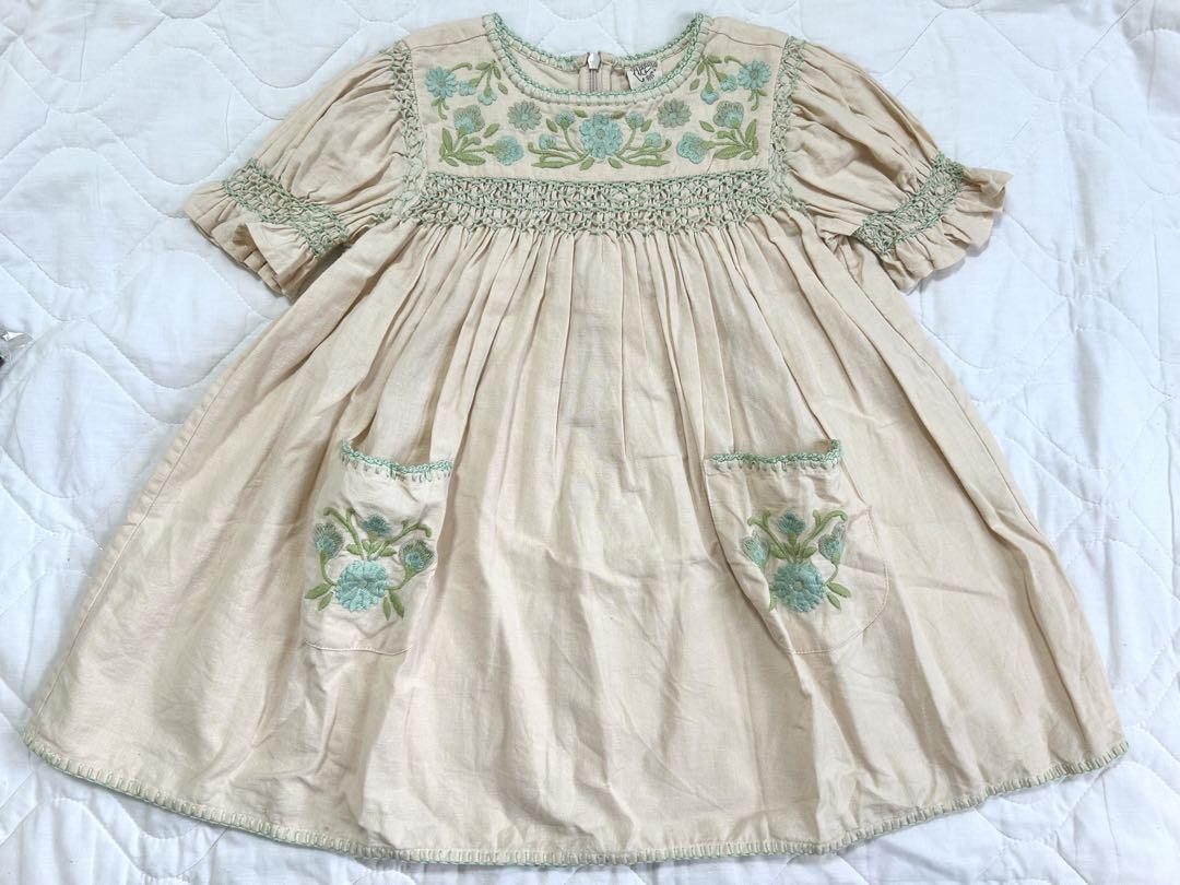 ワンピース Apolina dora dress milk 5-7y