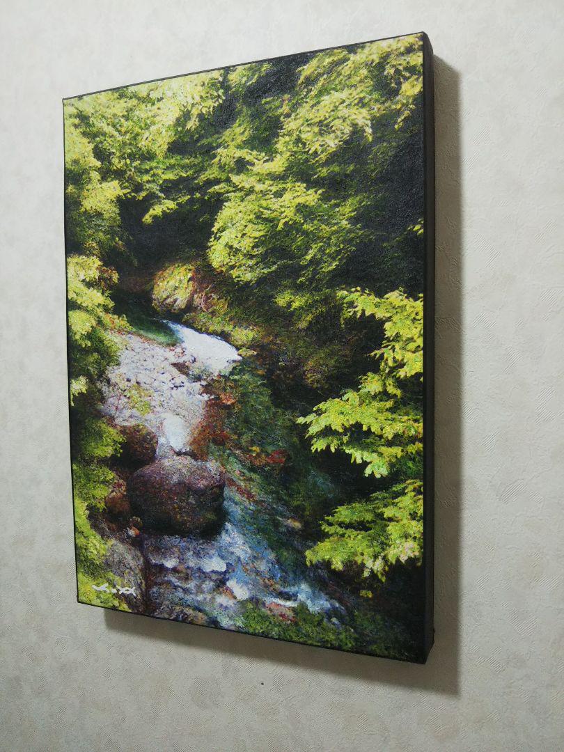 SM◆水辺◆真作新品【パステル＋水彩＋色鉛筆＋アクリル】◆防水丁寧梱包◆六義園 SM◇渓流◇真作新品【パステル＋水彩＋色鉛筆＋アクリル】◇防水
