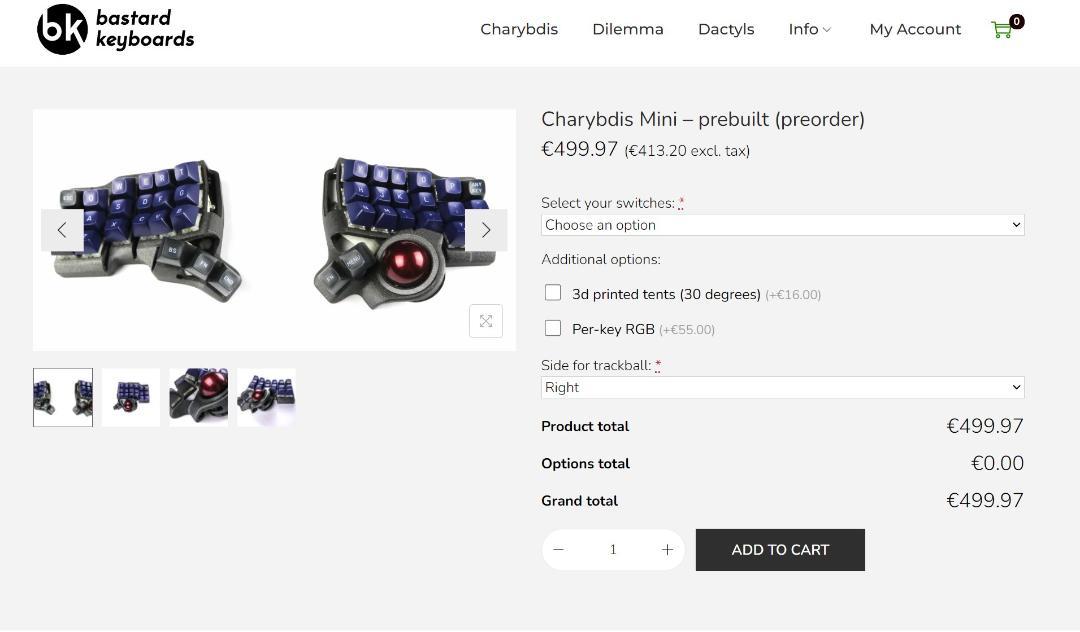 【完成品】Charybdis mini エルゴノミクス分割キーボード