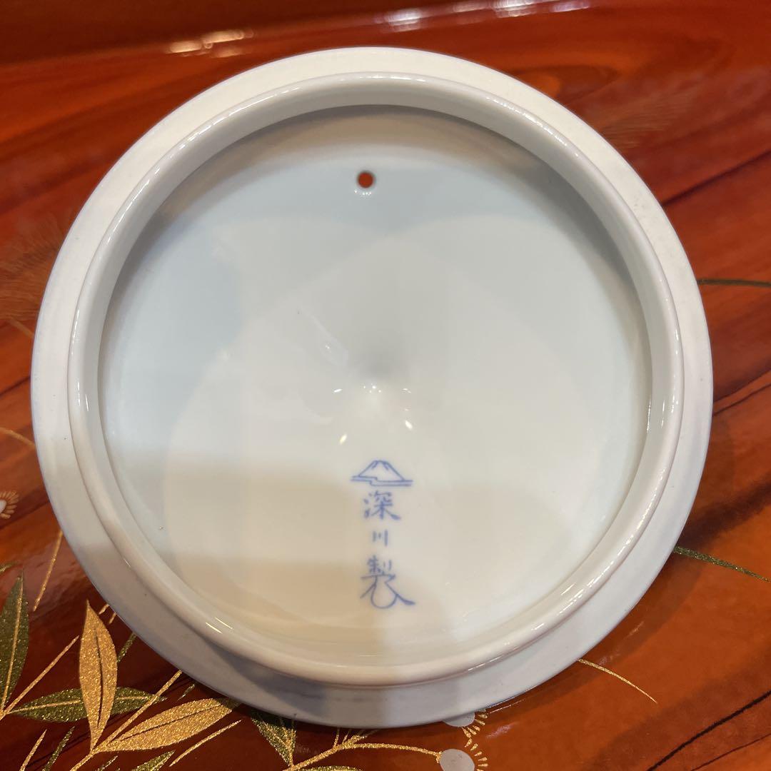 深川製磁 牡丹金ミル 茶器揃い 蓋付湯呑み 急須 夫婦湯のみ1客