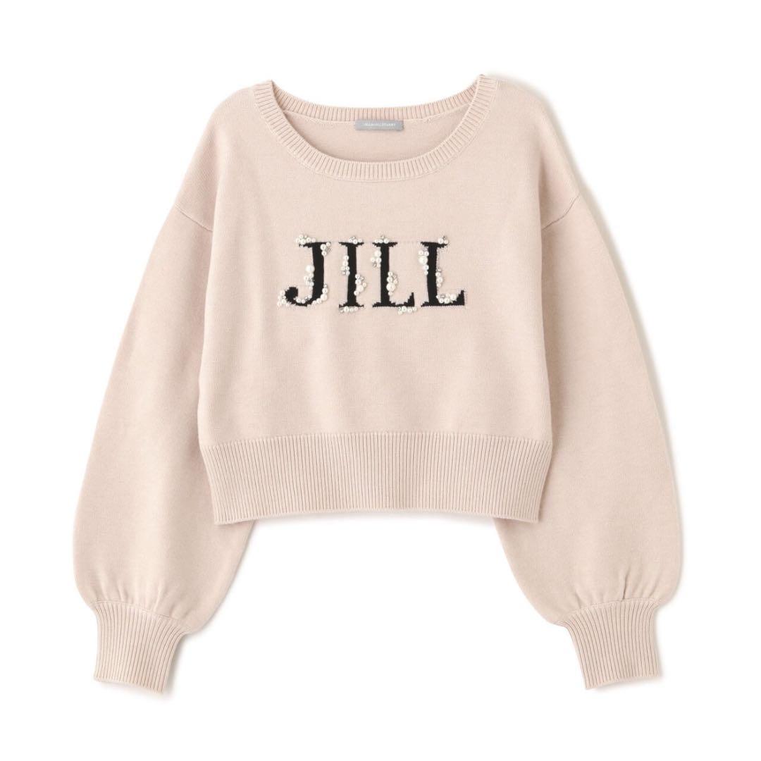 JILL BY JILLSTUART ロゴジャガードビジューニット