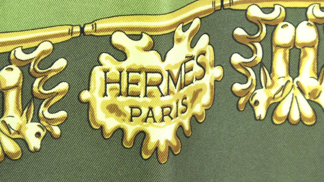 HERMES エルメス　大判スカーフ　カレ90　 D398